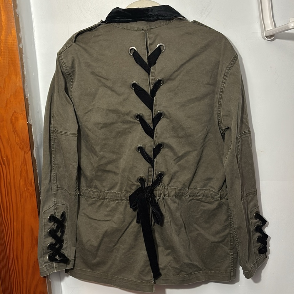 Free People Velvet Lace-Up Army Jacket - Picture 6 of 10